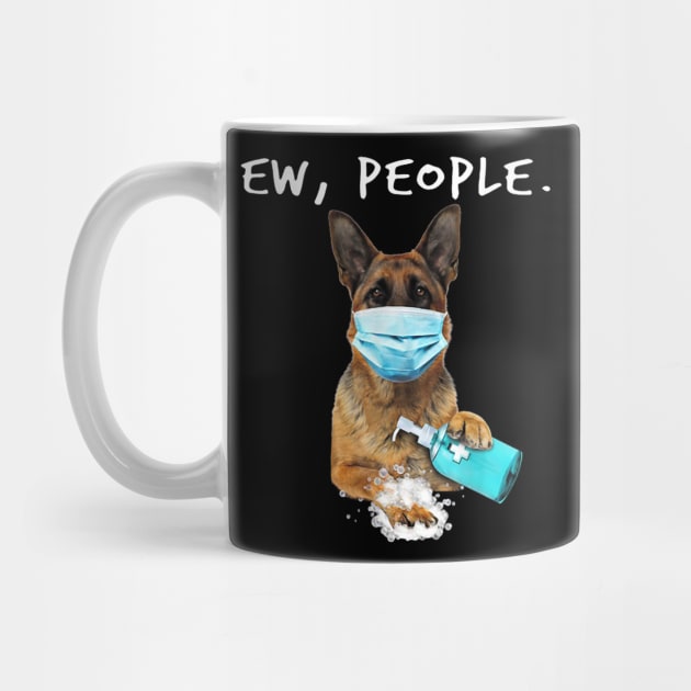 German Shepherd Ew People Dog Wearing A Face Mask by Carmenshutter